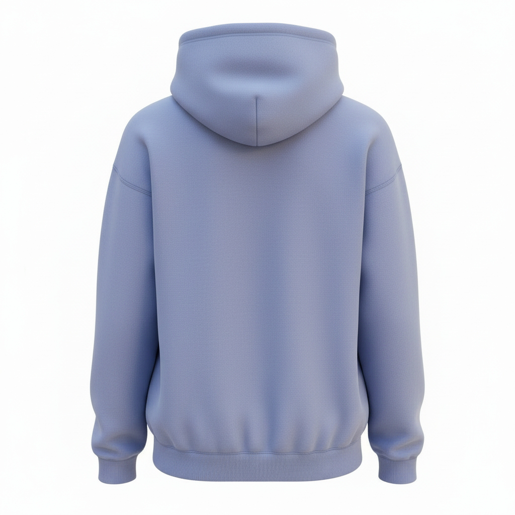 Back view of a plain light purple hoodie with graphic design option from MJ'S CANDLES LLC