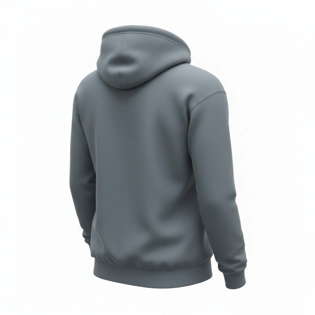 Gray hoodie showing back view perfect for hoodie essentials and comfortable casual wear