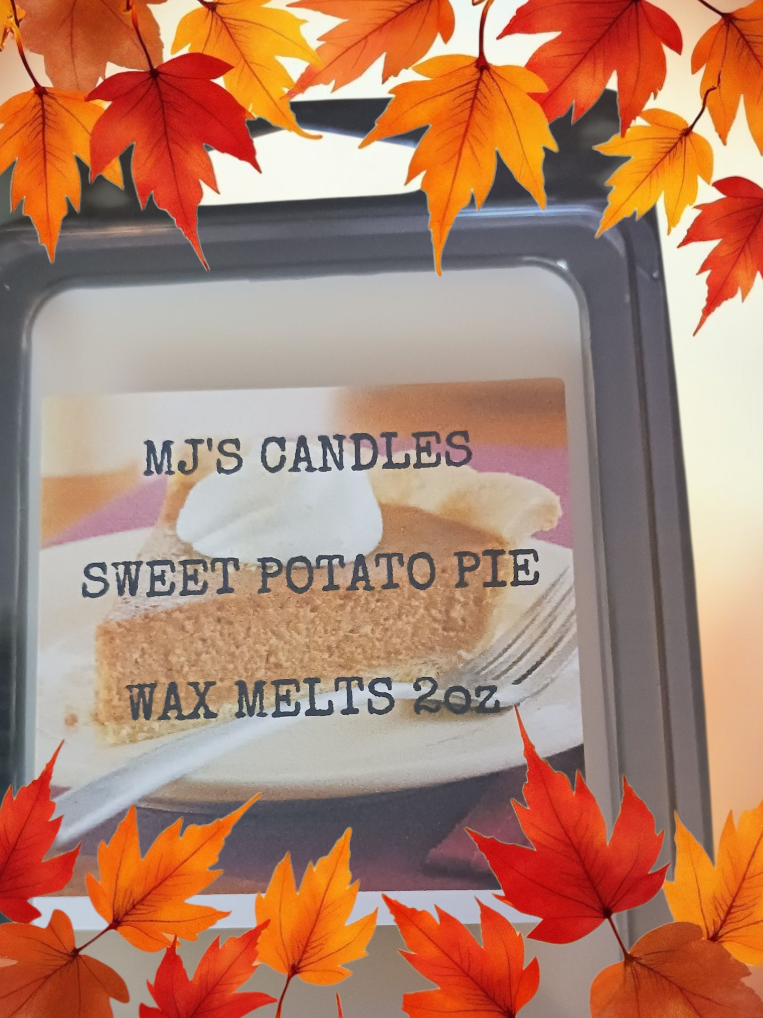 MJ'S CANDLES sweet gourmand scented wax melts in sweet potato pie fragrance 3oz package