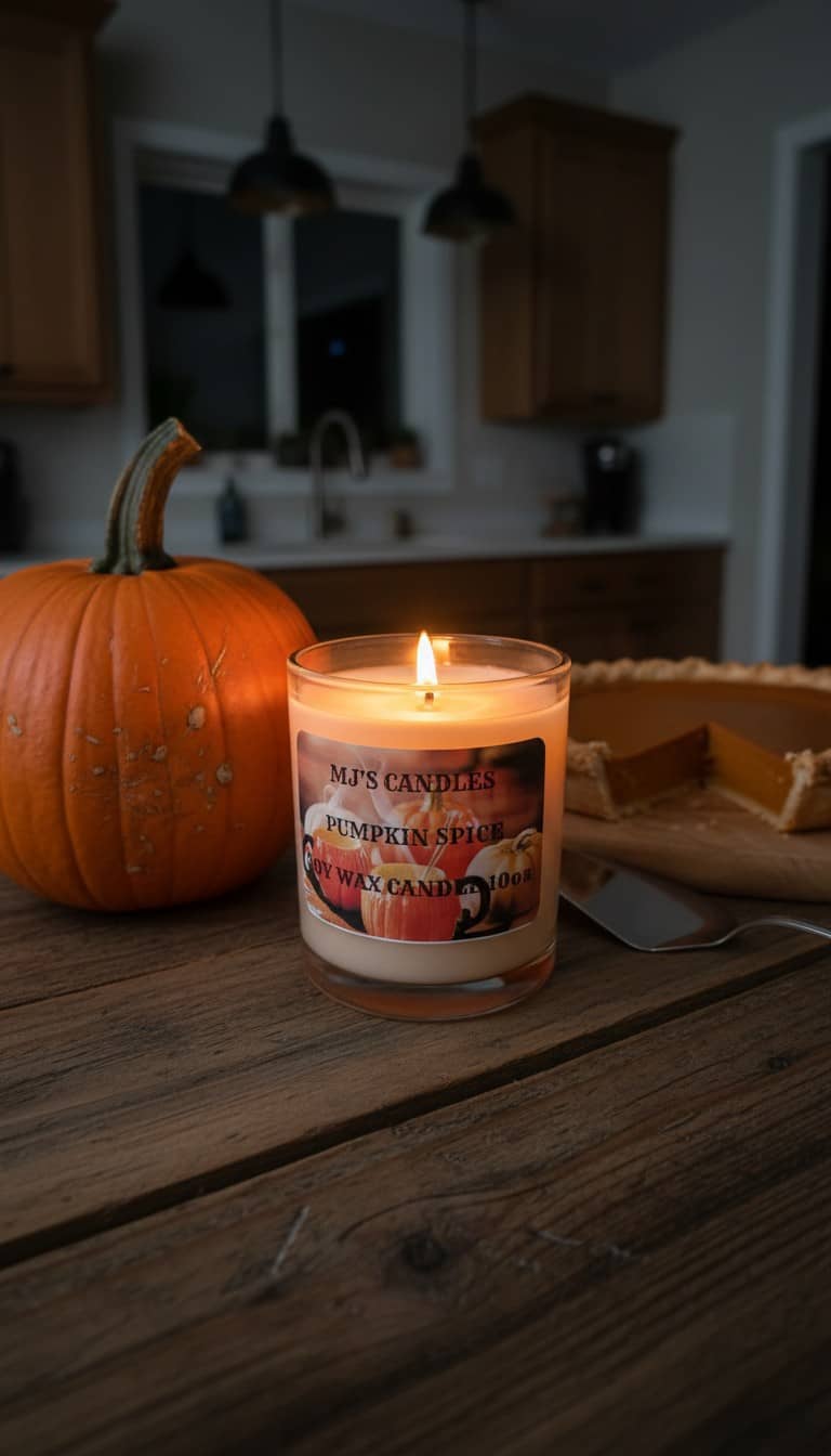 Pumpkin Spice Soy Wax Candle in Glass Jar